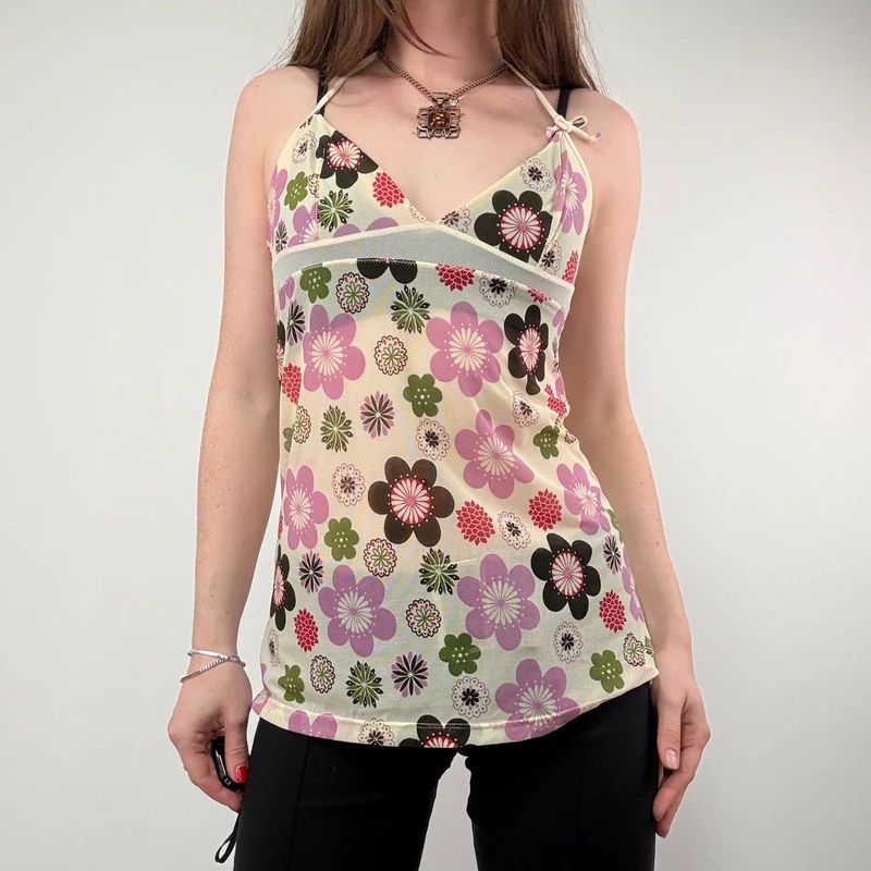 tezenis Flower print Mesh Halter Vest