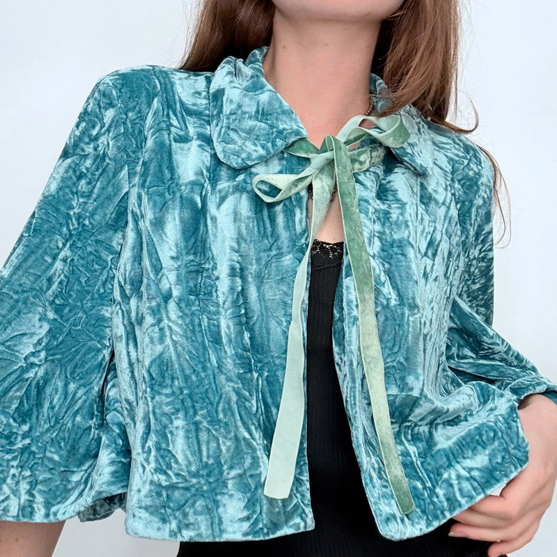 vintage flared velvet bed jacket