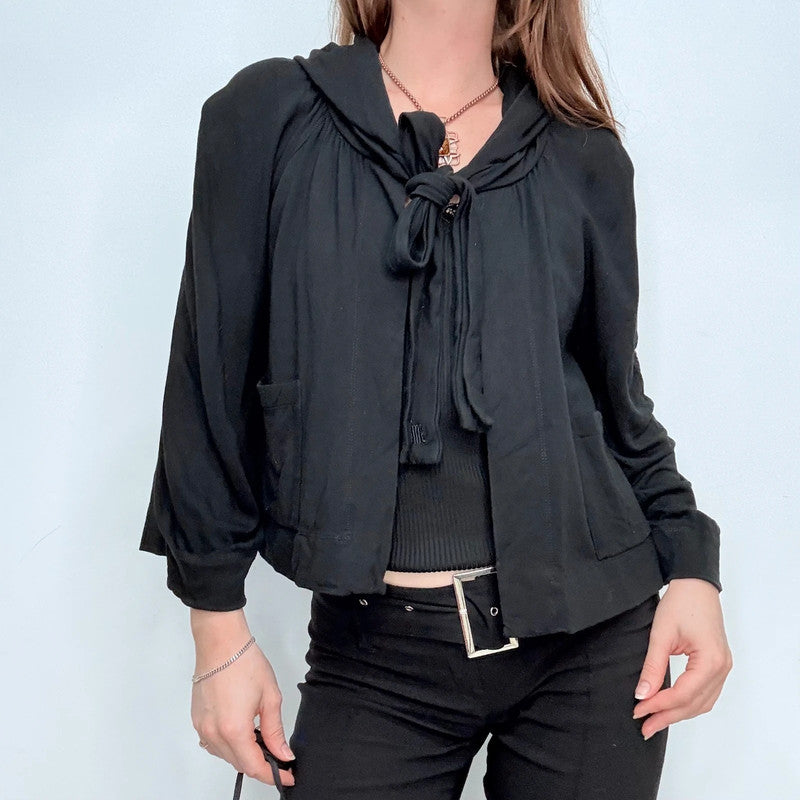 Cop Copine black flared hooded jacket