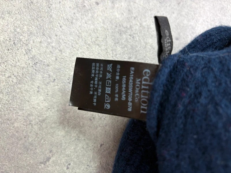 blue wool ribbed cape batwing jumper