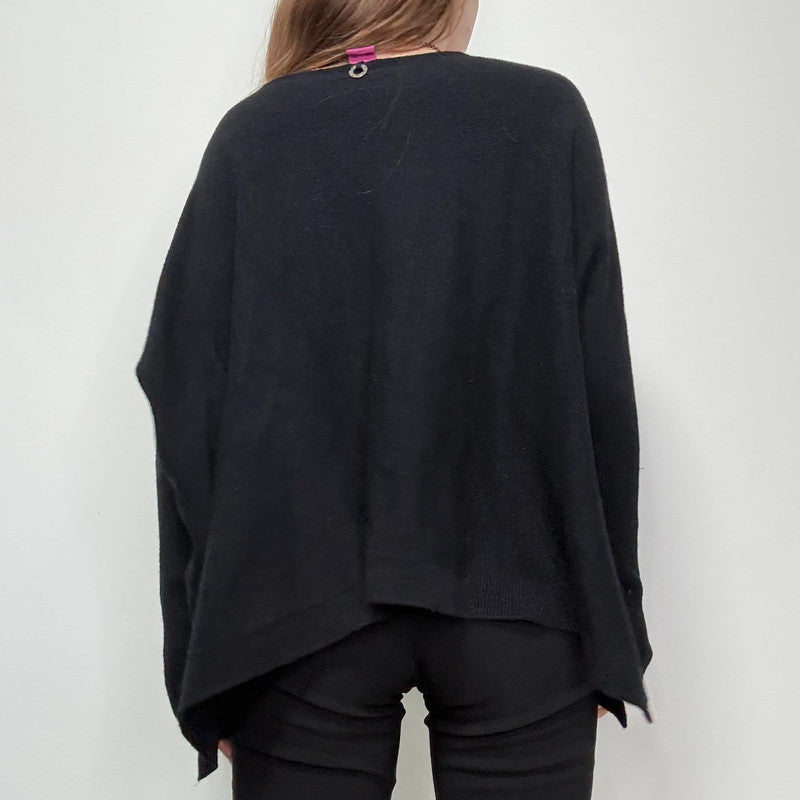 black batwing slouchy Save The Queen jumper