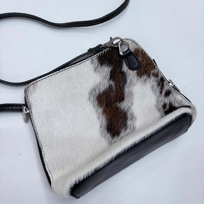 cowhide pony fur crossbody bag