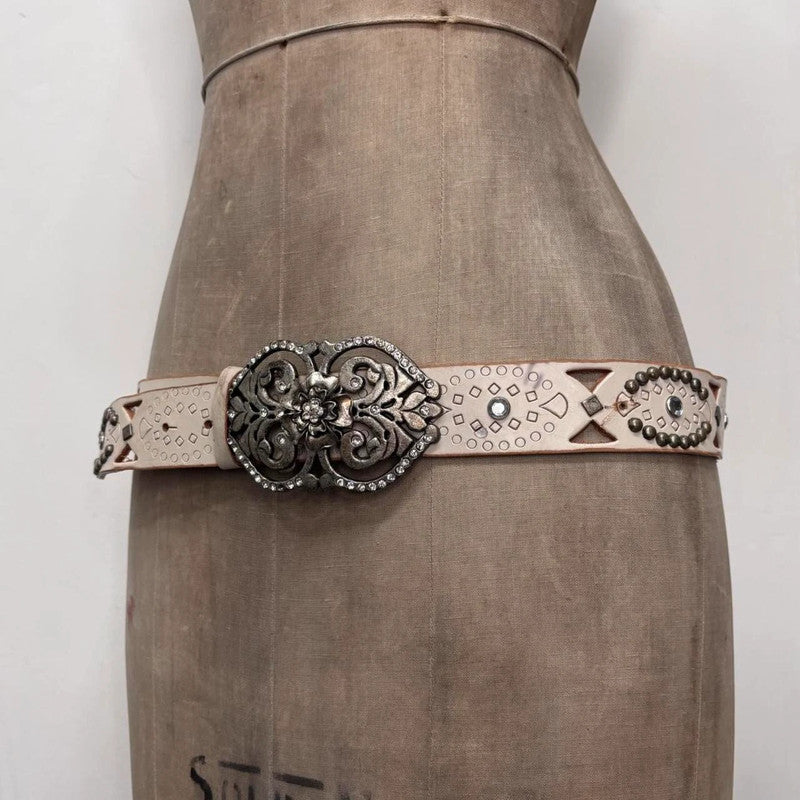 leather studded distressed belt