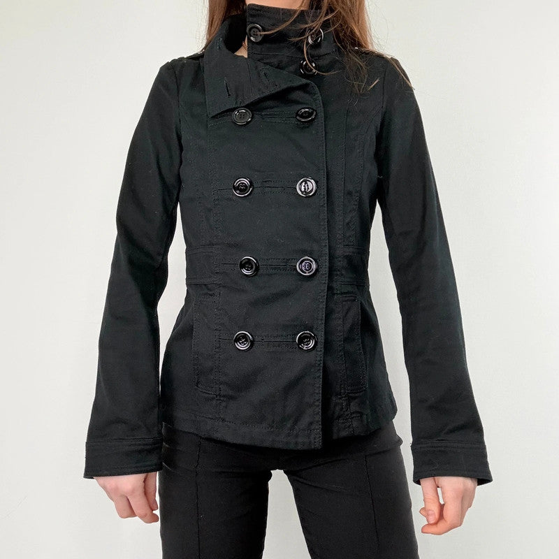 black asymmetric military jacket