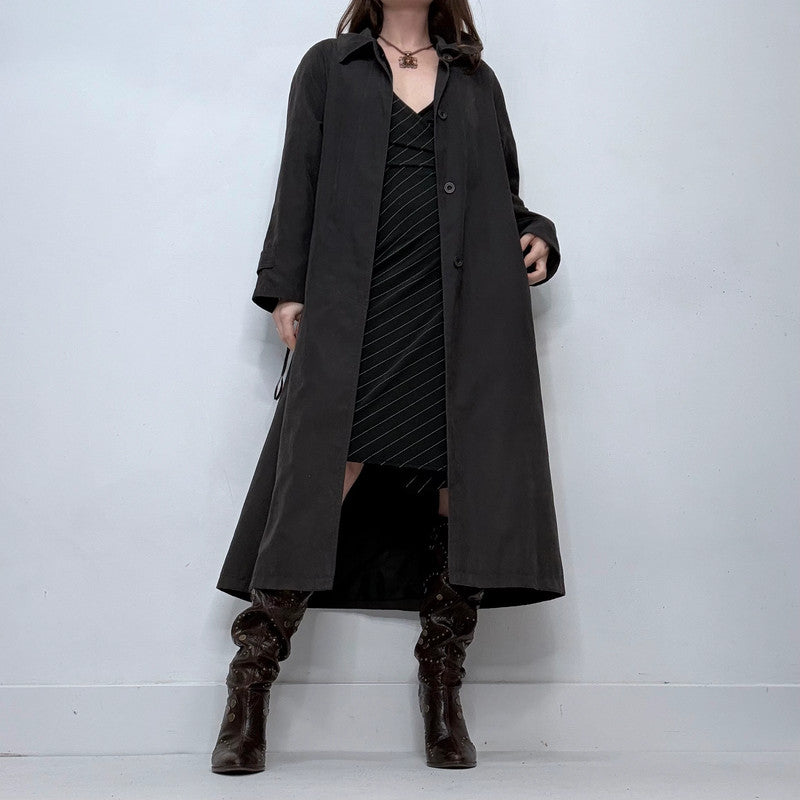 black aline long duster jacket