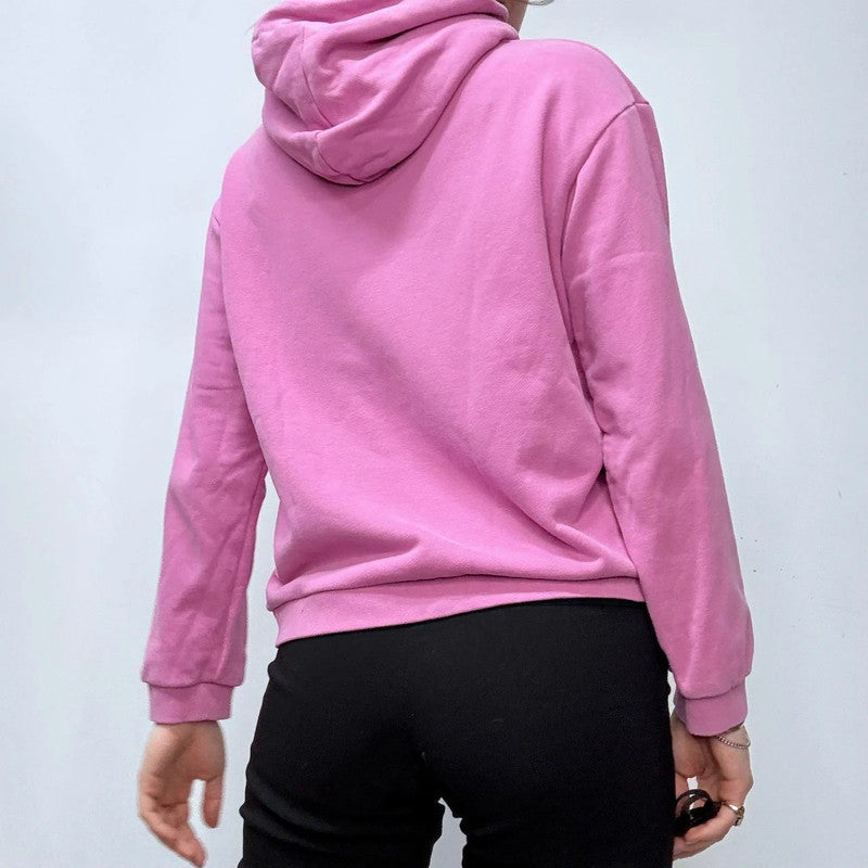 pink pangia cropped cotton hoodie