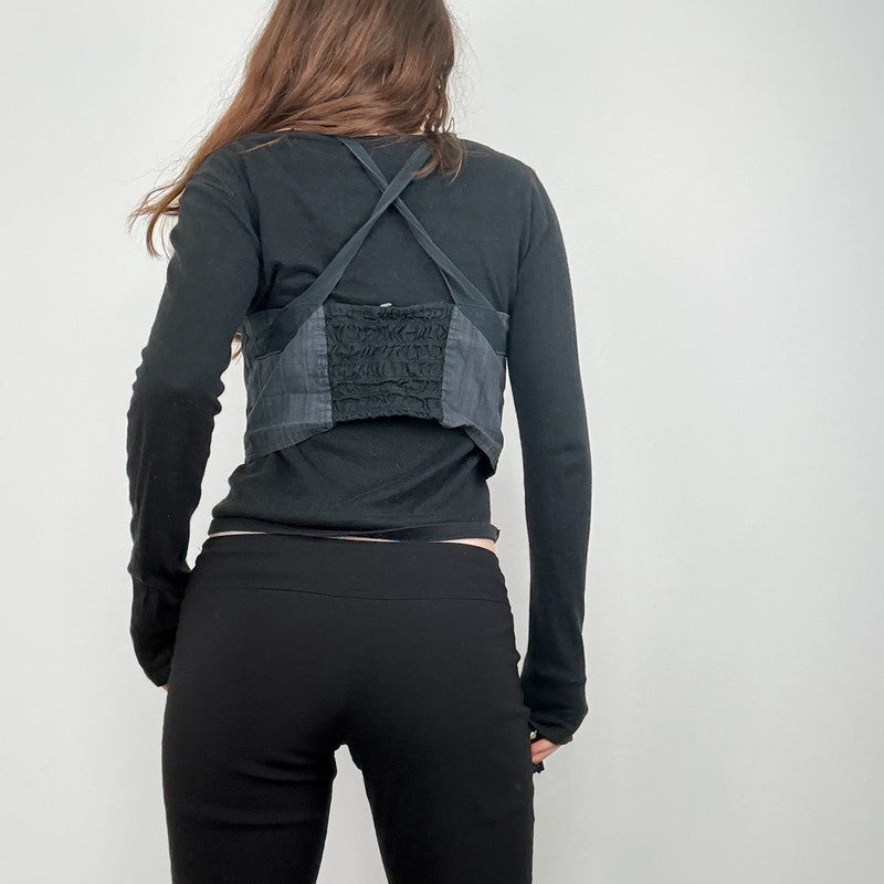 grey pinstripe asymmetric waistcoat