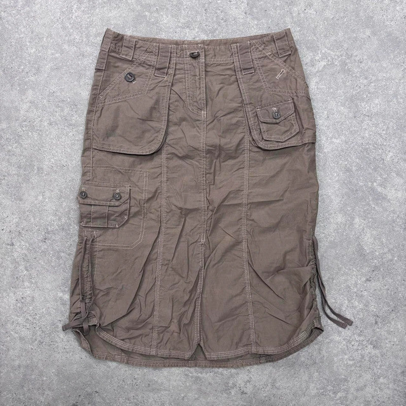 cargo khaki puff skirt