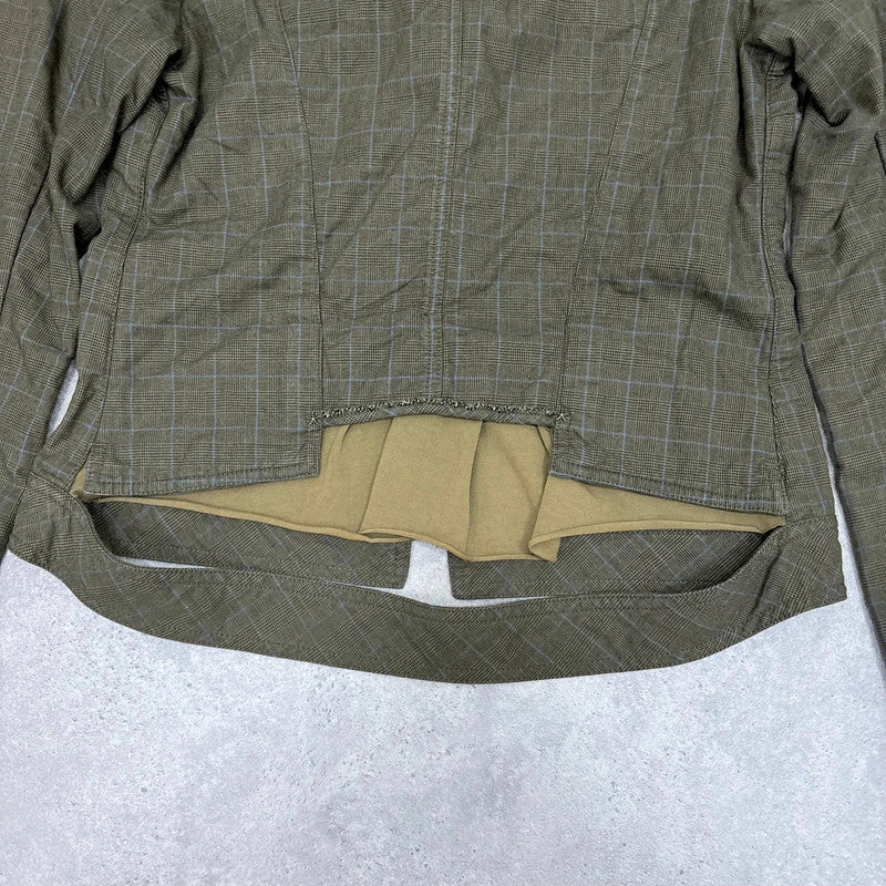 Cop Copine khaki green pinstriped flared utility jacket