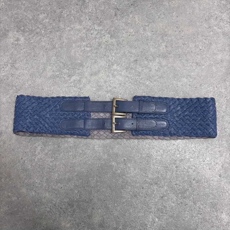 woven leather chunky belt