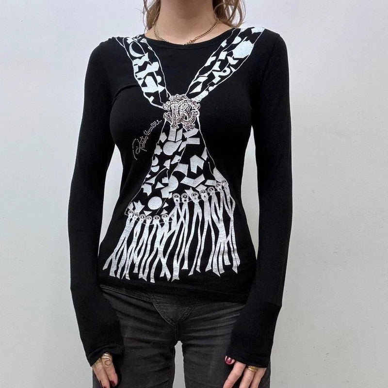 graphic printed cavalli y2k t-shirt