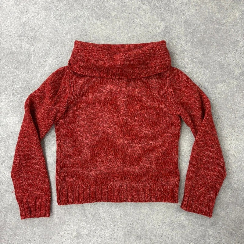 Vintage red knit massimo dutti wool roll neck sweater