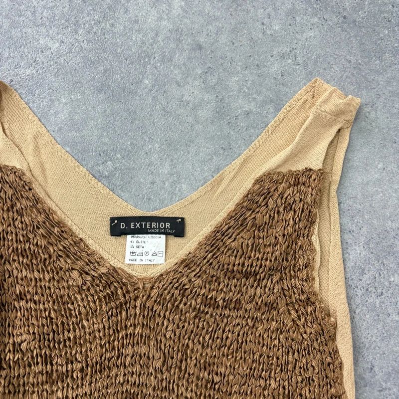 tan knitted slouchy vest top