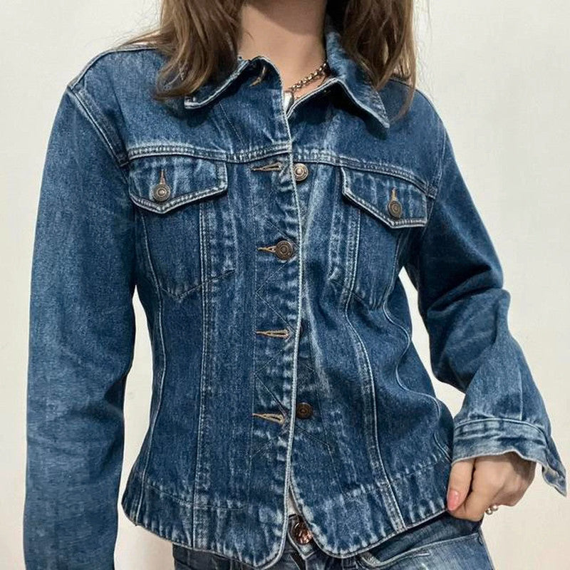 Distressed 90s denim jacket
