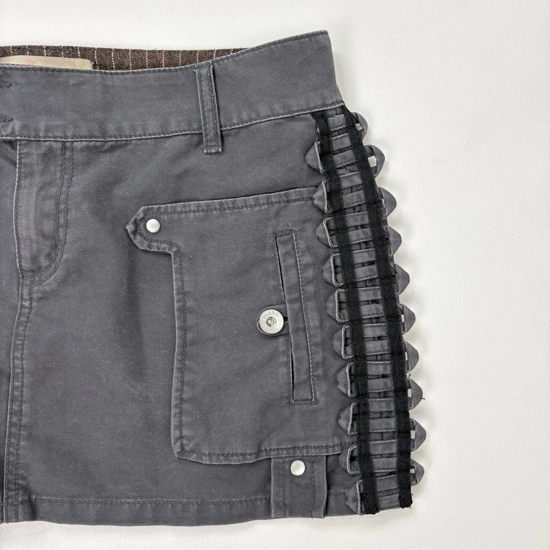 pleated military grey mini skirt