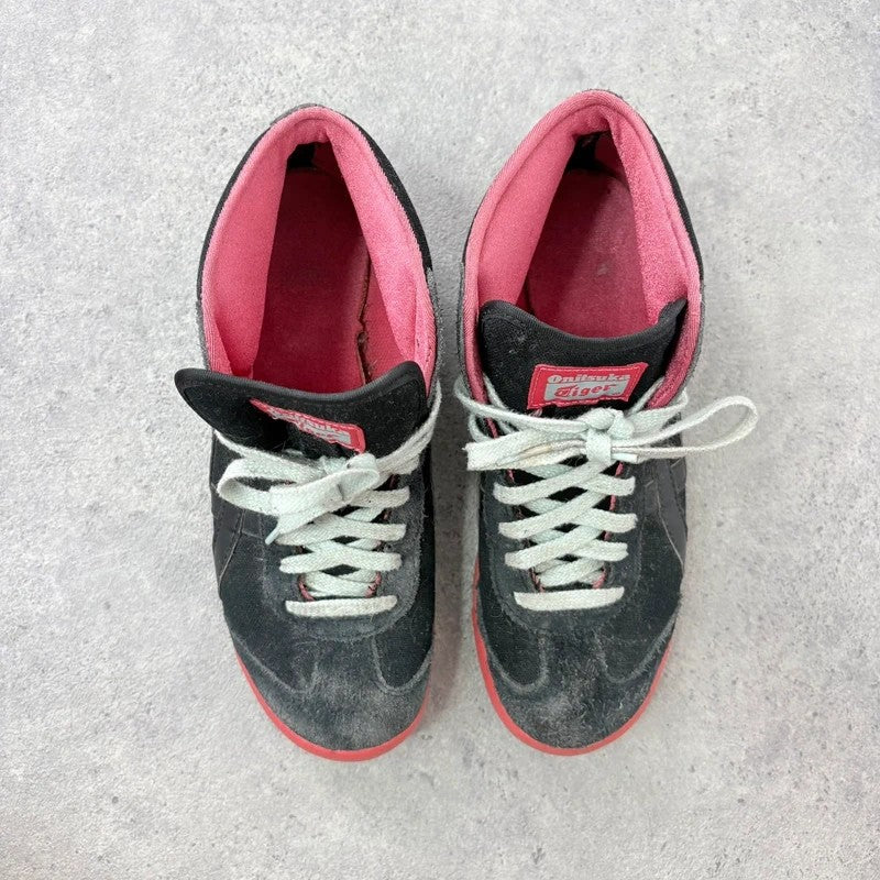 Black leather onitasuka tiger high top trainers
