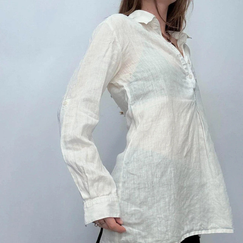 Vintage Saint james button up 100% linen shirt