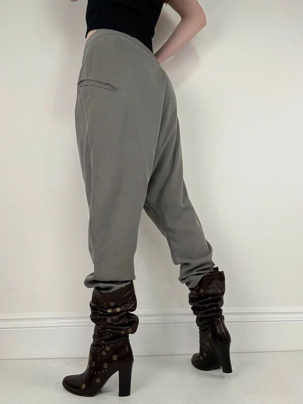 Silver slinky harem pants batwing trousers