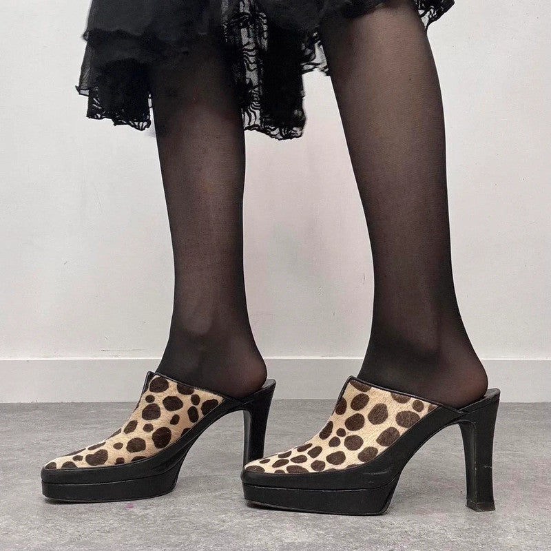 pony hair cow hide mule heels