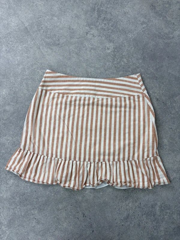 Ruffle pinstripe mini Sezane French Skirt