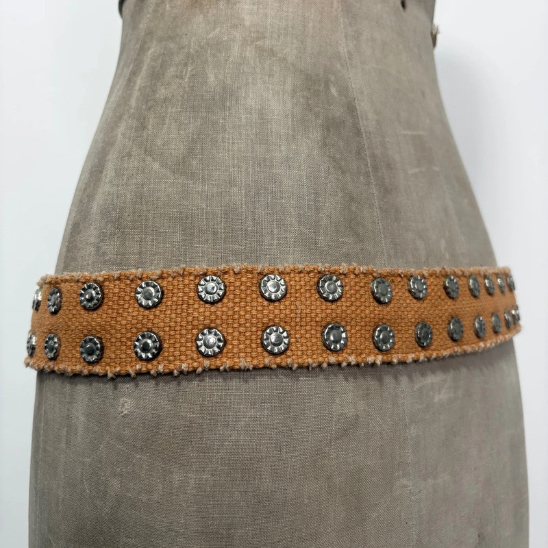 studded canvas metal belt