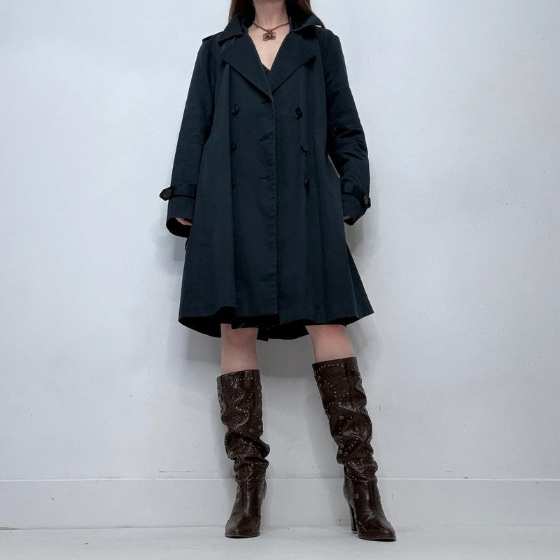 navy American vintage trench coat