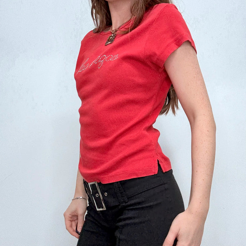 red graphic y2k t-shirt