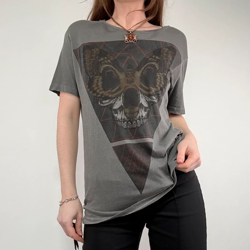 distressed grey allsaints grunge t-shirt