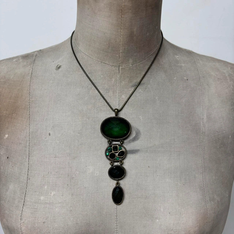 green gemstone summer necklace