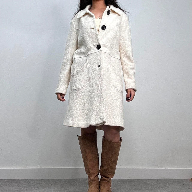 cream wool button-up peacoat