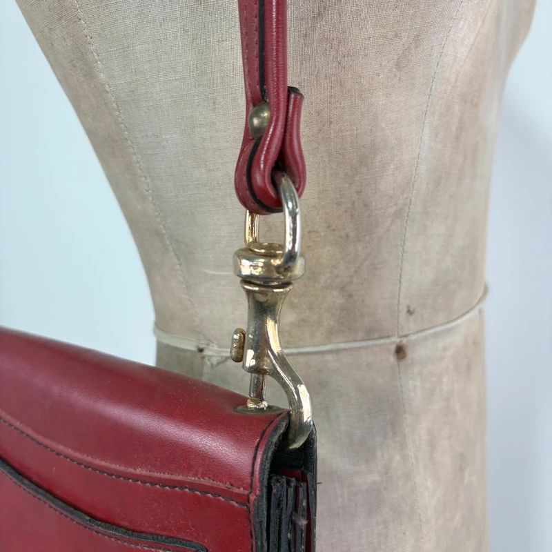 red leather shoulder bag