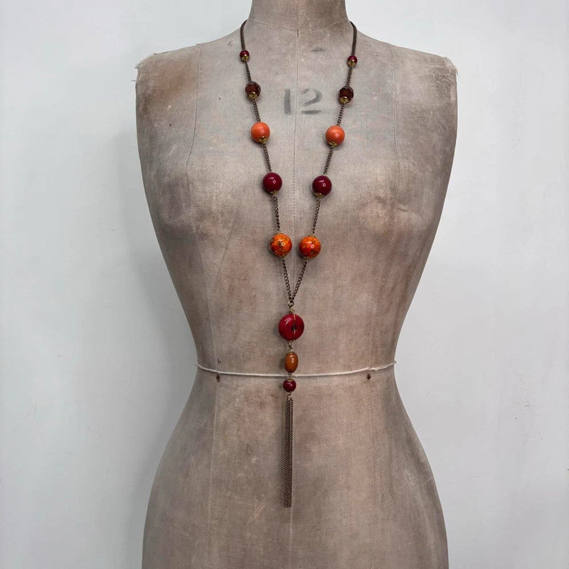 long chain beaded necklace