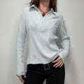 baby blue cotton ribbed shirt