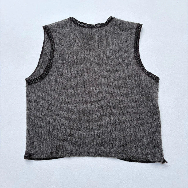 knitted boho studded waistcoat