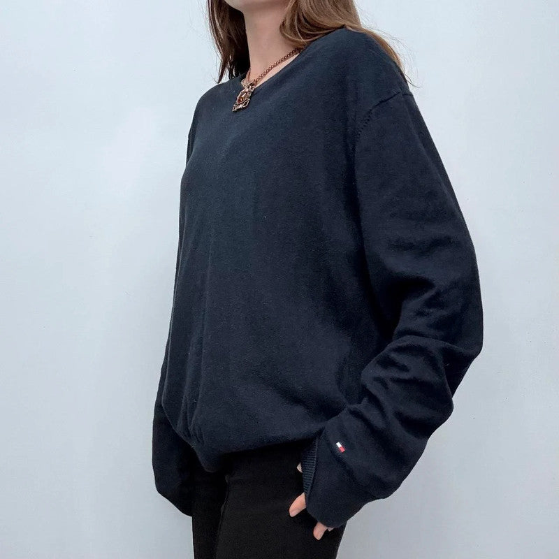 navy blue slouchy oversized jumper