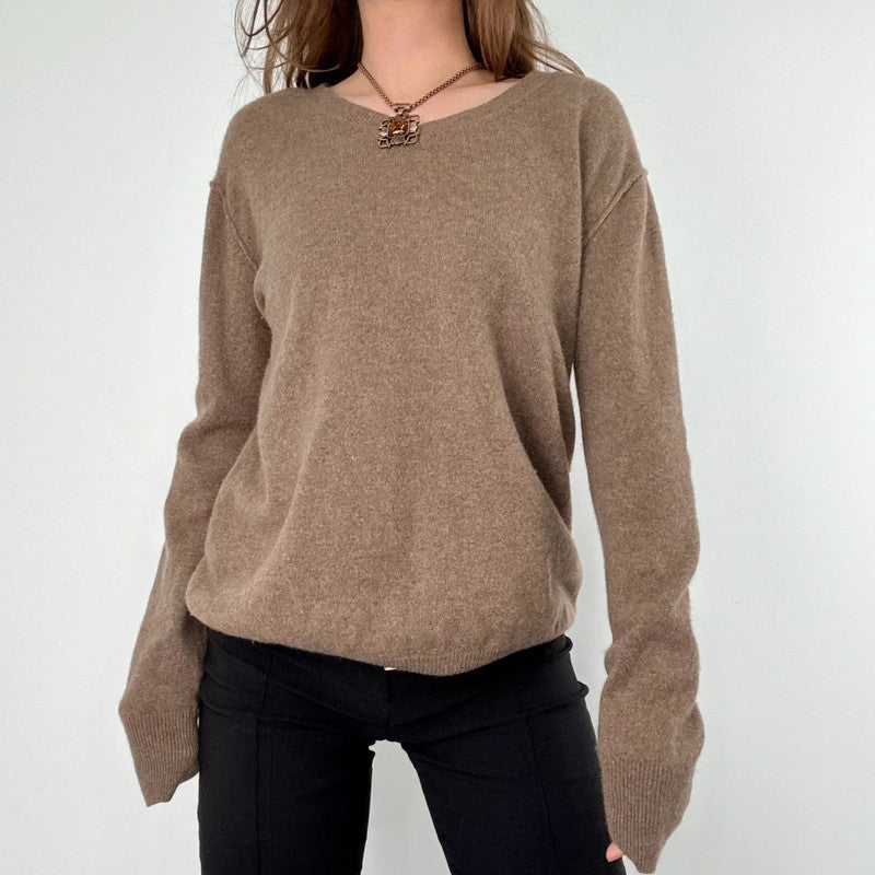 Brown cashmere slouchy jumper