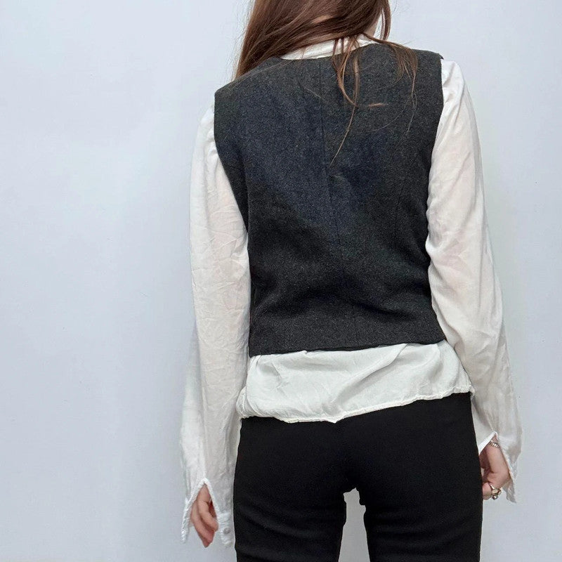 floral embroidered boho waistcoat