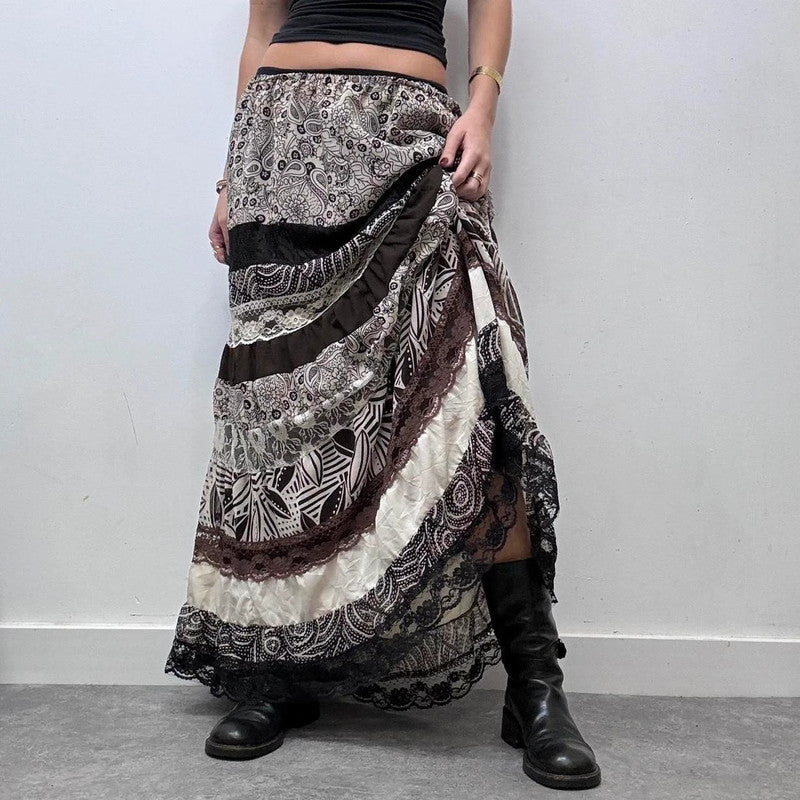 layered lace tiered fairy maxi skirt