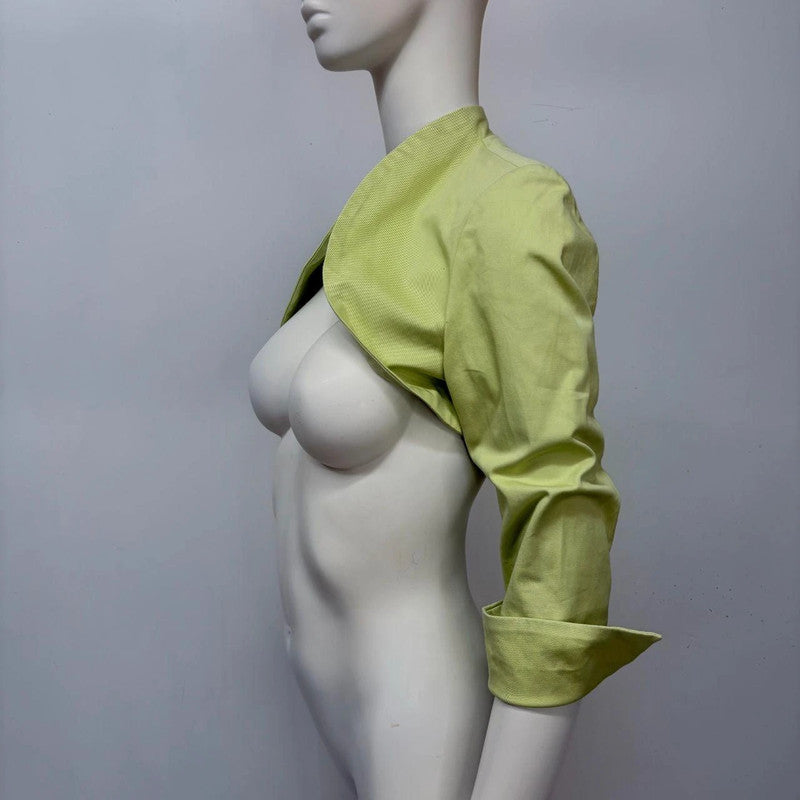green cropped minimalist jacket