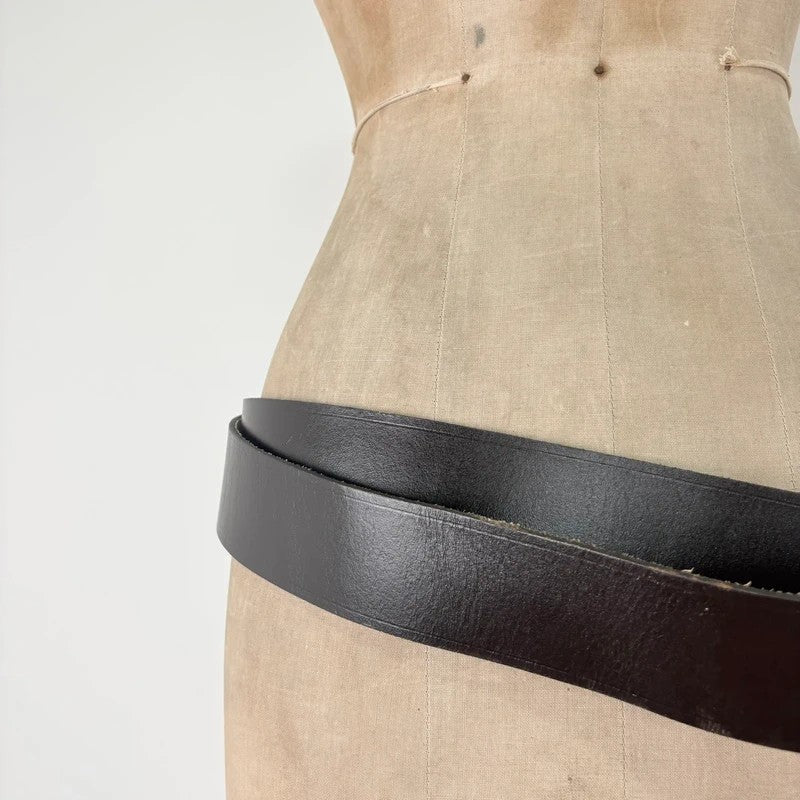 Brown leather wrap layered belt