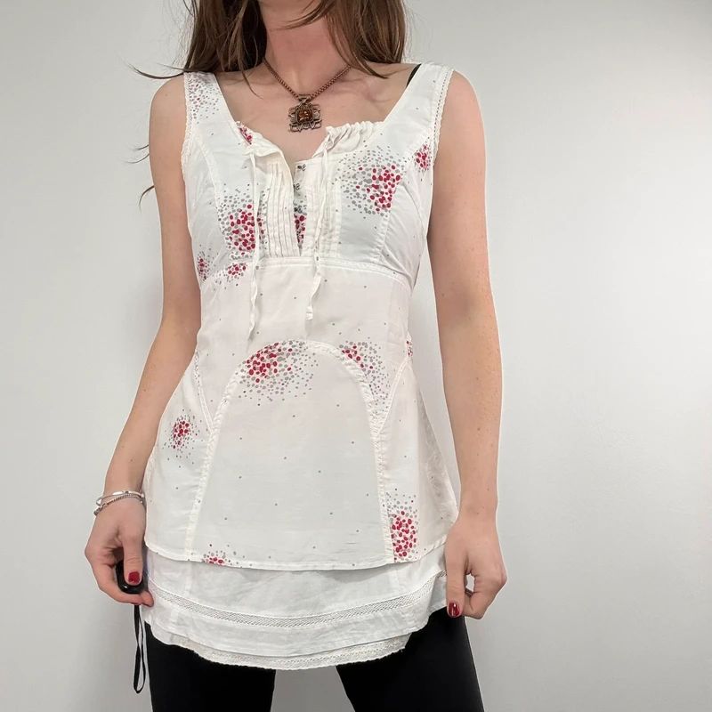 white cotton layered shirt