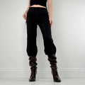 black cotton Cop Copine cropped structured trousers