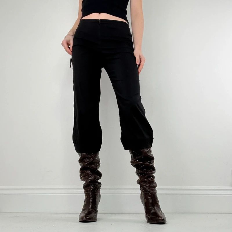 black cotton Cop Copine cropped structured trousers