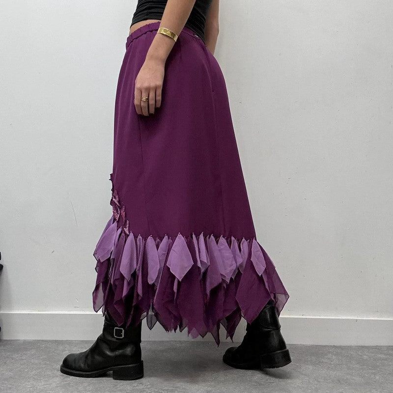 purple fairy flutter asymmetric skirt