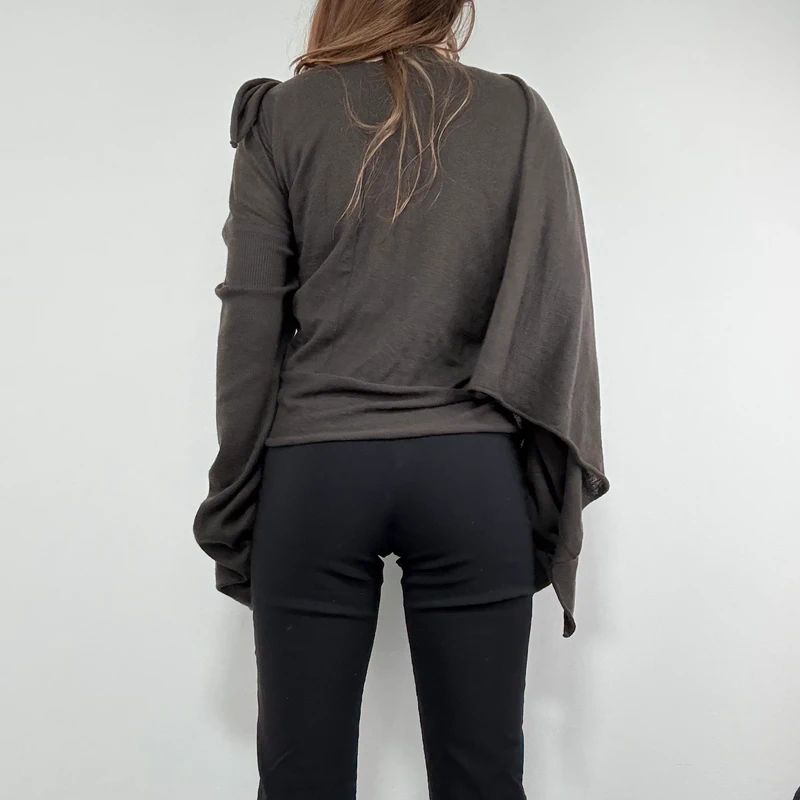 ultra slouchy asymmetric wrap cardigan