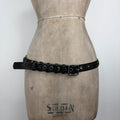 black leather eyelet cargo grunge belt
