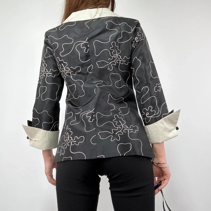 black Embroidered Silk Jacket