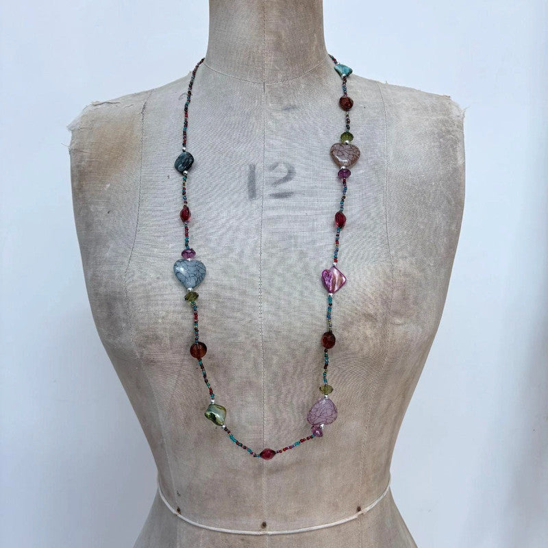 long beaded gemstone necklace