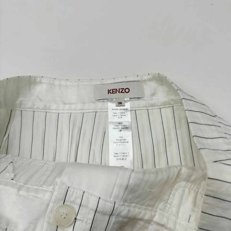 white pinstripe kenzo midi skirt