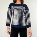 Soeur navy and white striped wool knit jumper